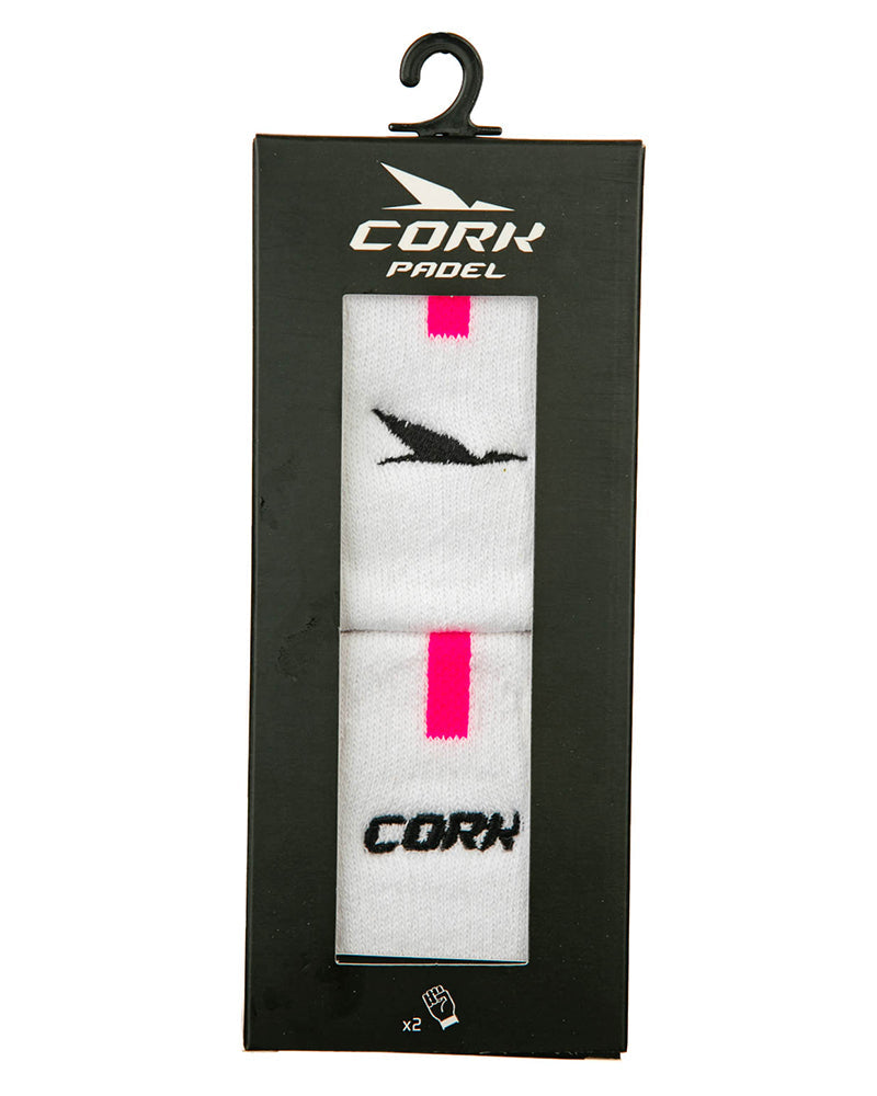 Women Sport Wristbands White/Pink - View 2