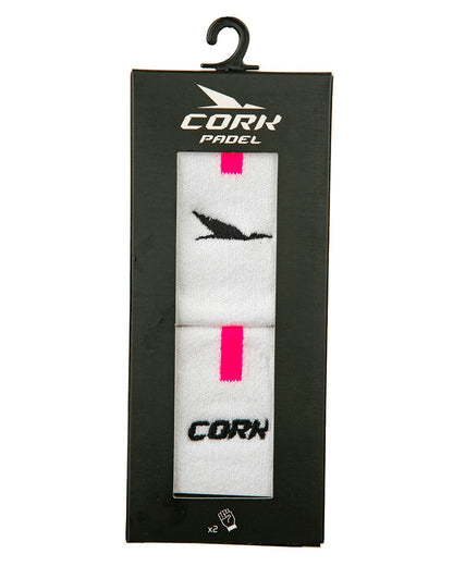 Women Sport Wristbands White/Pink - View 2