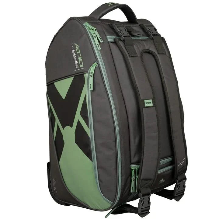 Nox AT10 Competition Trolley Backpack Black/Green Padel Bag - View 2