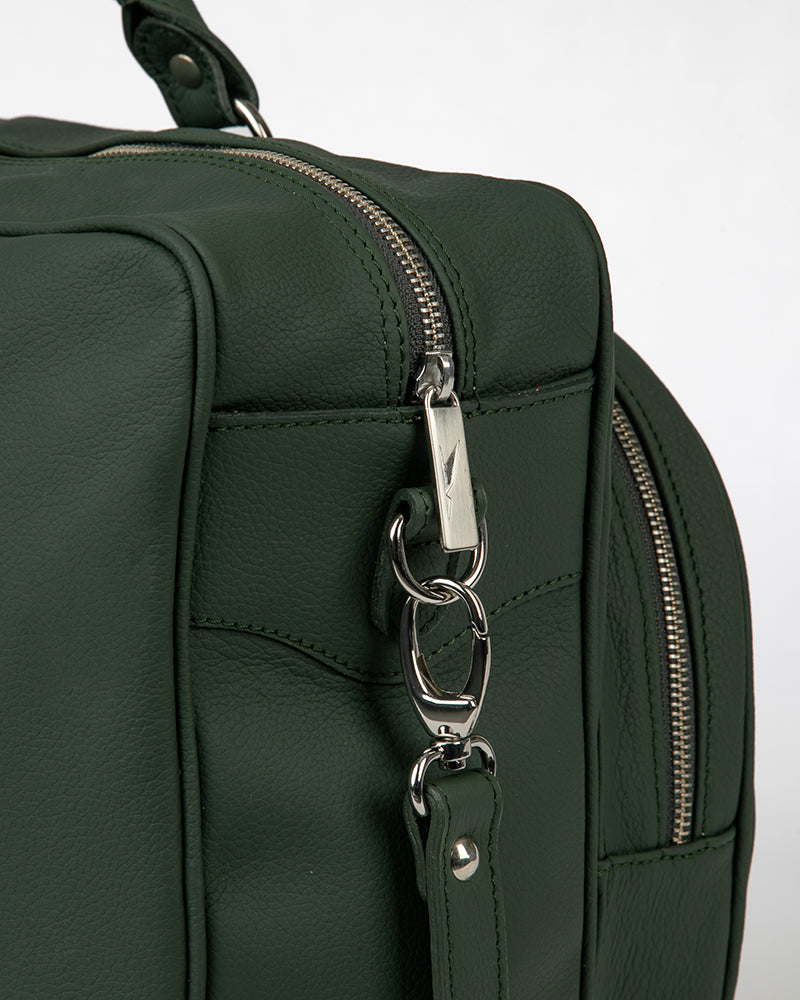 Vintage Leather Handbag Green - View 6