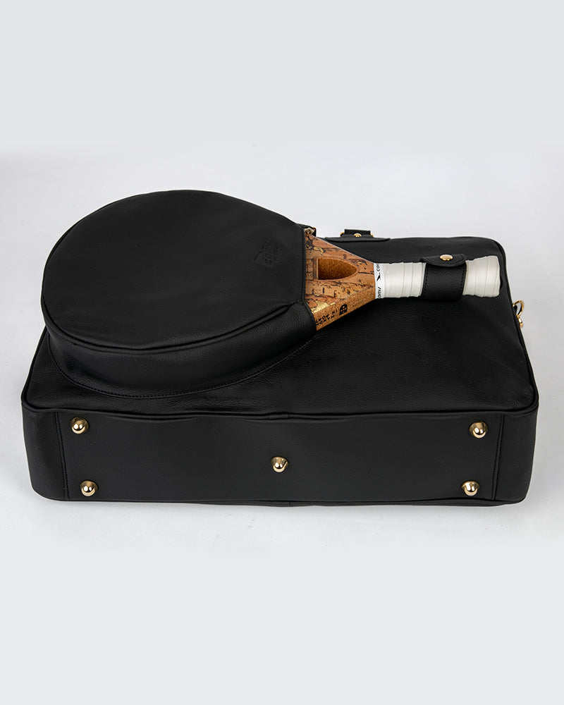 Vintage Leather Handbag Black/Gold - View 5