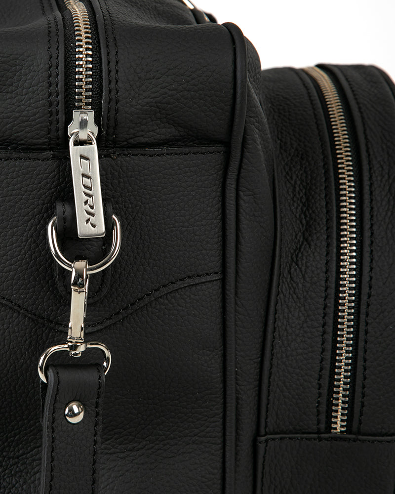 Vintage Leather Handbag Black/Silver - View 4