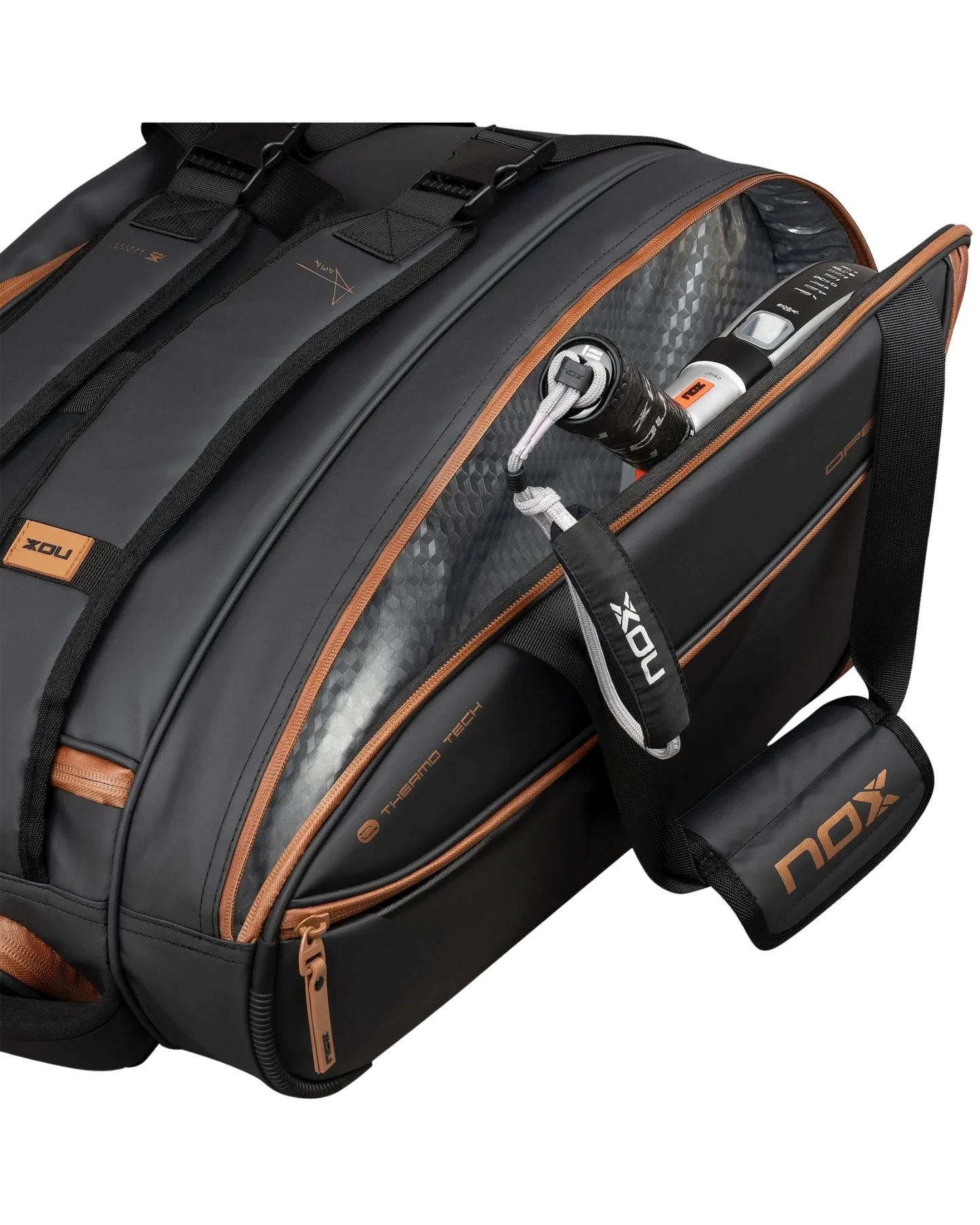 Nox LUXURY OPEN Series Black/Brown Padel Bag - View 7
