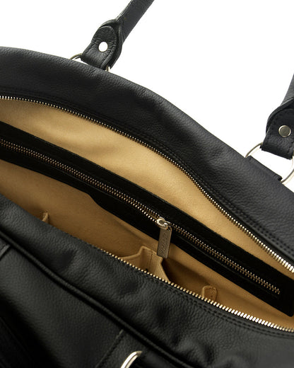 Vintage Leather Handbag Black/Silver - View 5