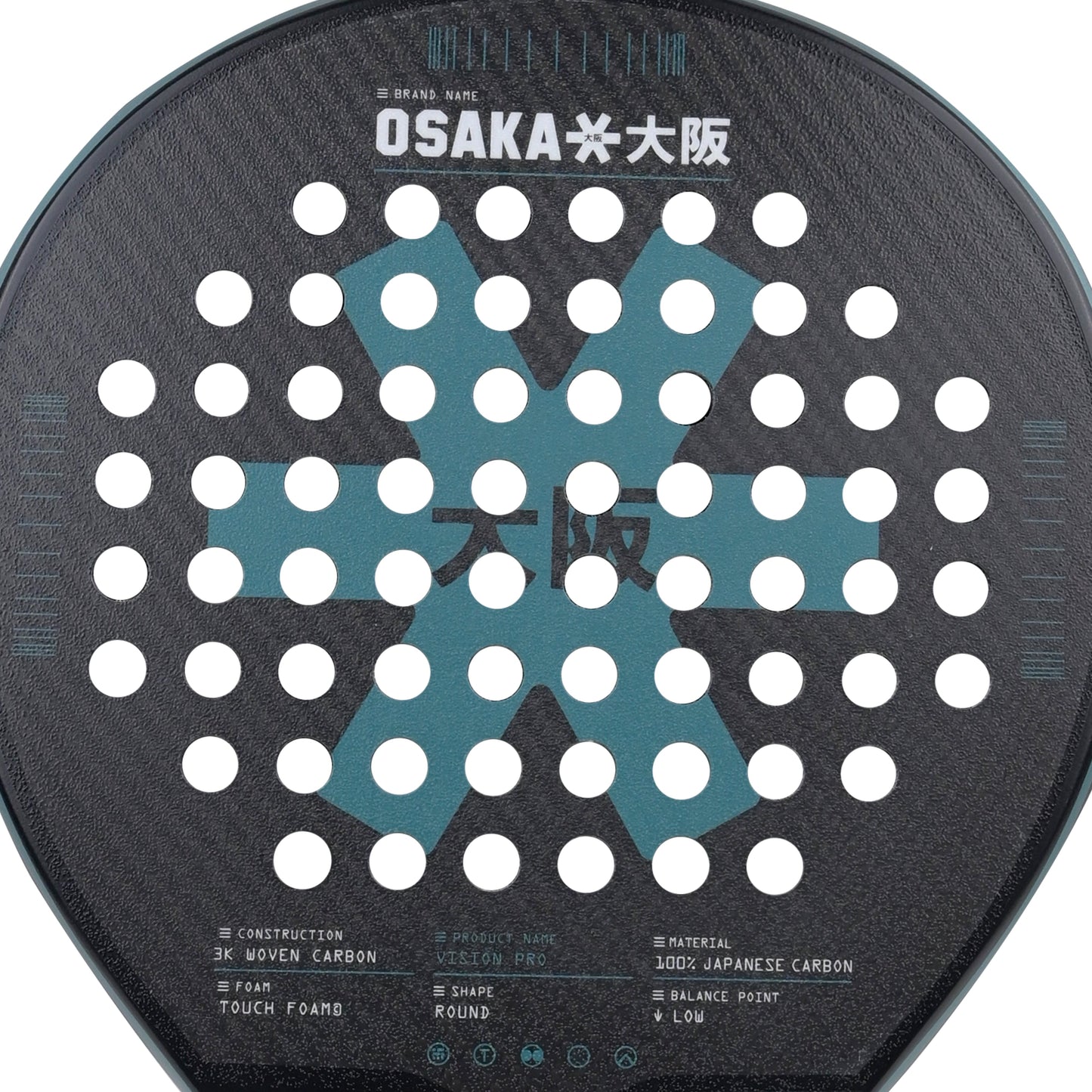 Osaka Vision Pro Padel Racket - Control | Transformative Teal - View 6