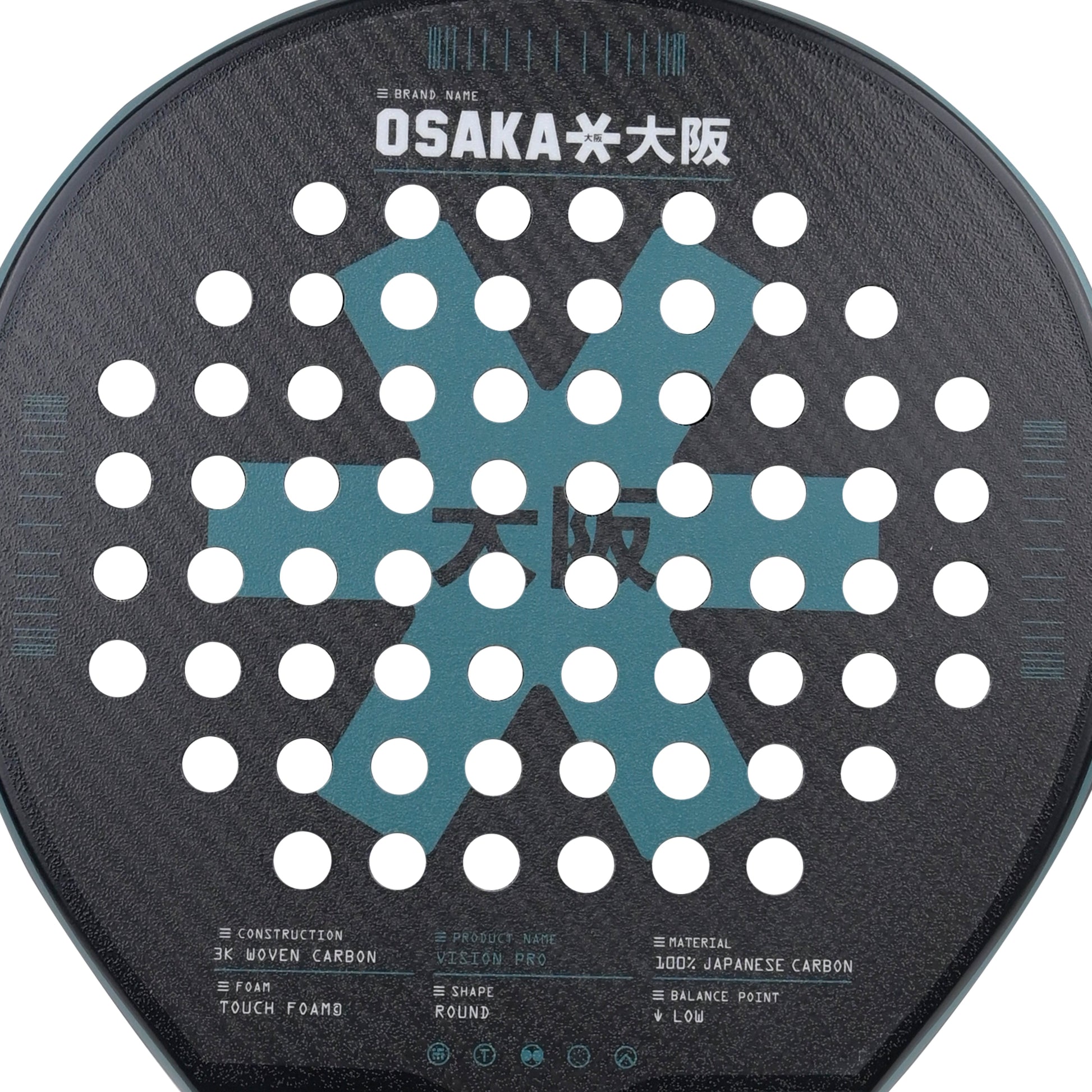 Osaka Vision Pro Padel Racket - Control | Transformative Teal - View 6
