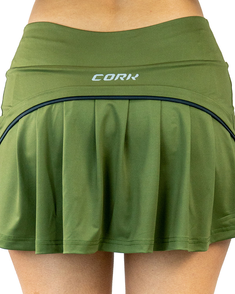Women's Premium Pleated Skirt Green - View 3