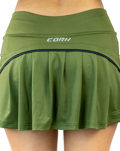 Women's Premium Pleated Skirt Green - View 3