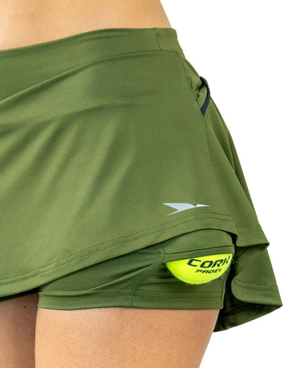 Women's Premium Pleated Skirt Green - View 5