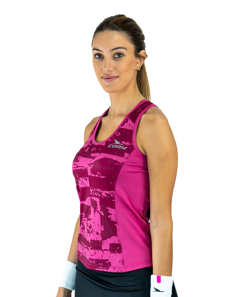 Women's Premium Top Fuchsia Pattern - View 3