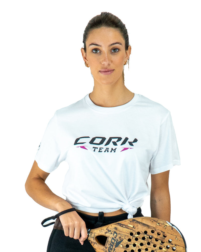 Women's Team T-Shirt White/Pink - View 4