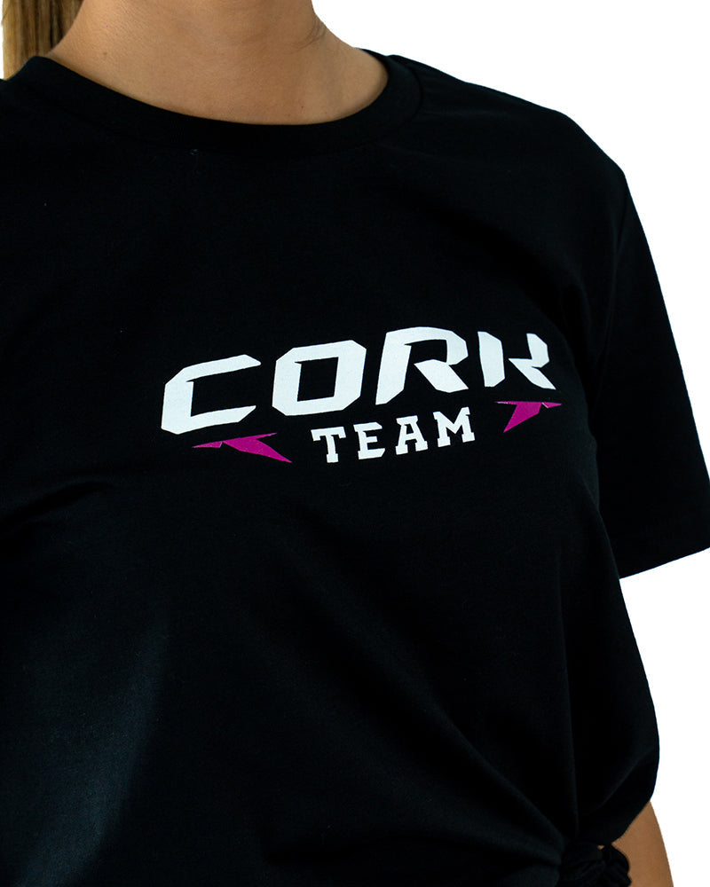 Women's Team T-Shirt Black/Pink - View 3