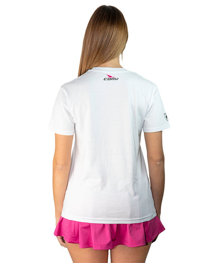 Women's Team T-Shirt White/Pink - View 2