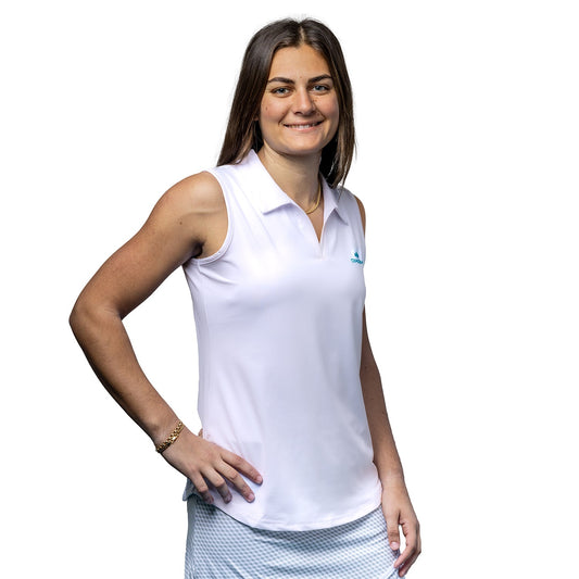 Women's Scales Bahama Sleeveless Polo - Front View