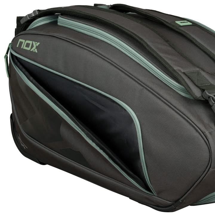 Nox AT10 Competition Trolley Backpack Black/Green Padel Bag - View 3