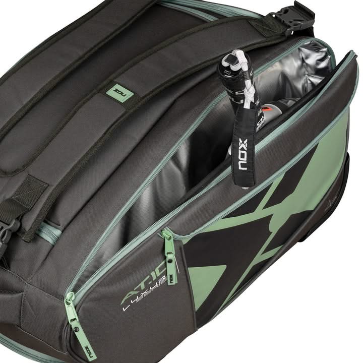 Nox AT10 Competition Trolley Backpack Black/Green Padel Bag - View 4